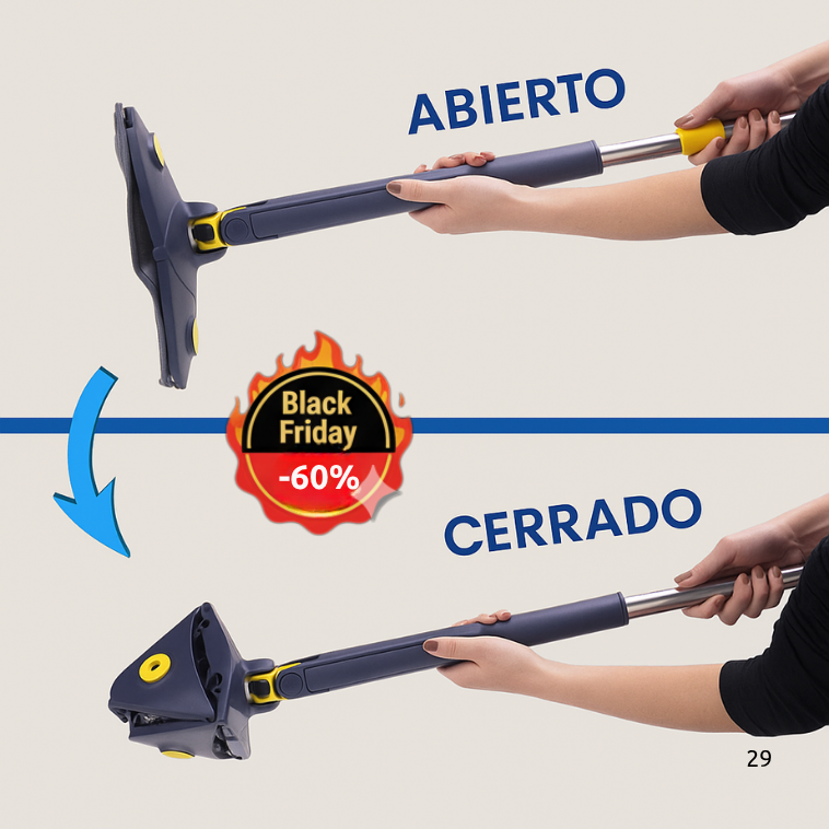 FácilMop™ - Fregona Autoescurrible Limpia sin esfuerzo + Pack Pre Black Friday GRATIS 🎁