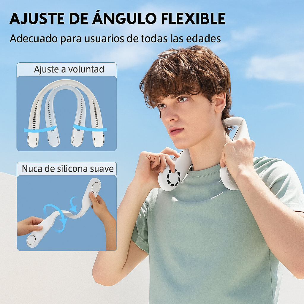 Ventilador NeckCool Pro Olvídate del calor y refréscate donde quiera que vayas