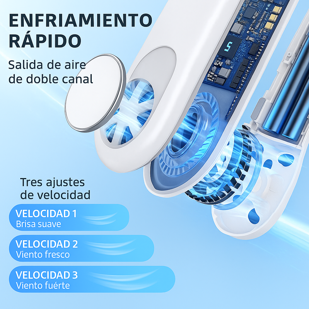 Ventilador NeckCool Pro Olvídate del calor y refréscate donde quiera que vayas