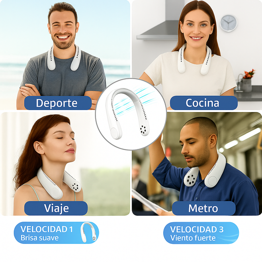 Ventilador NeckCool Pro Olvídate del calor y refréscate donde quiera que vayas