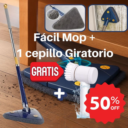 FácilMop™ - Fregona autoescurrible, limpia sin esfuerzo + Cepillo Giratorio GRATIS
