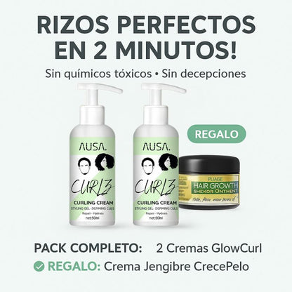 PACK Crema GlowCurl™- Controla el frizz y Recupera tus rizos.